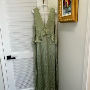 Topshop Sage Backless Ruffle Plunge Dress